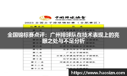全国锦标赛点评：广州排球队在技术表现上的亮眼之处与不足分析