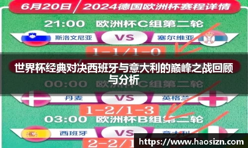 世界杯经典对决西班牙与意大利的巅峰之战回顾与分析