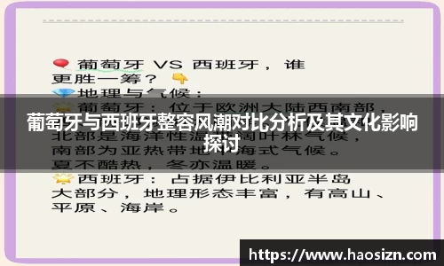 葡萄牙与西班牙整容风潮对比分析及其文化影响探讨